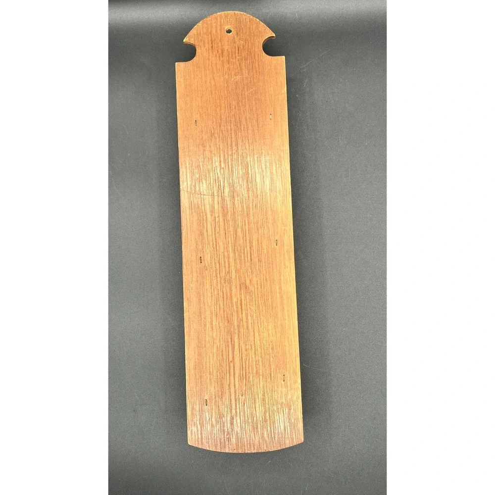 Vtg Wood Wall Hanging Long Match Stick Holder Gold Eagle Americana‎ MCM 14.5